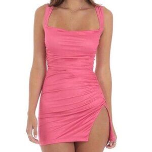 Lucy In The Sky, Ruched Bodycon Dress, Size S, Pink